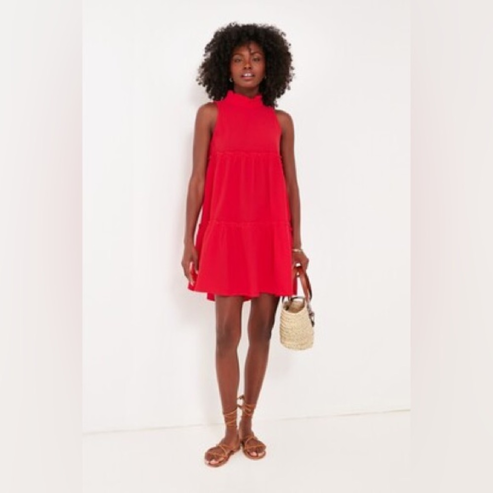 Red Lightweight Gauze Tuckernuck Morgan Dress Pomander Place XL